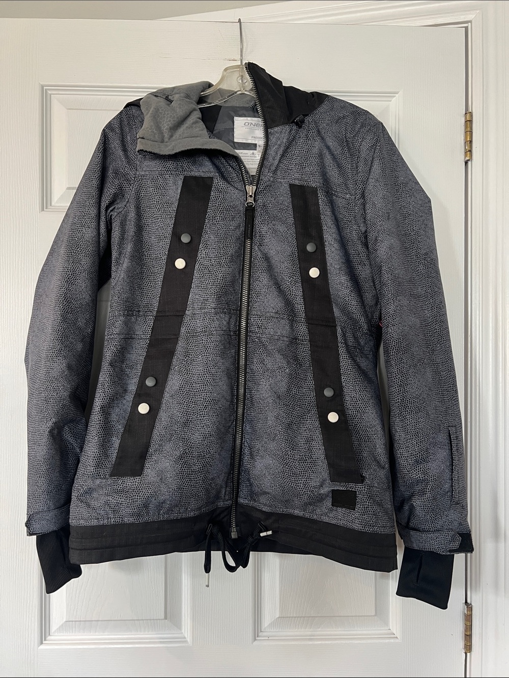 O'Neill Gray and Black Women's Ski Jacket with Hood